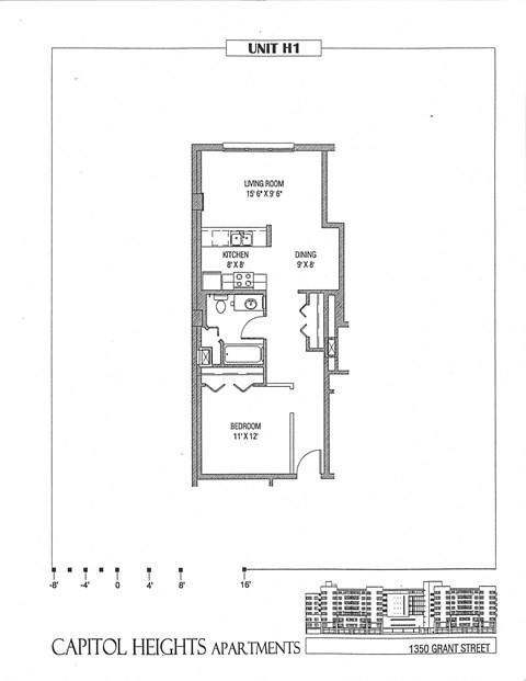 Residences at Capitol Heights Apartment 2D floor plan - Molly Brown